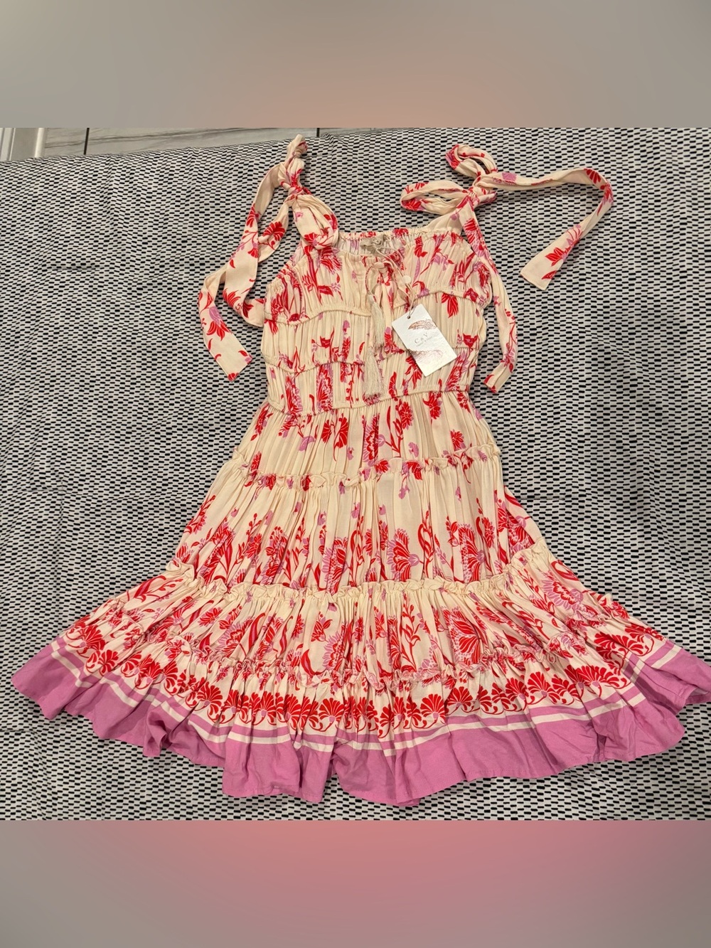 Chelsea & Violet Girls Floral Tie-Shoulder Sundress XS NWT